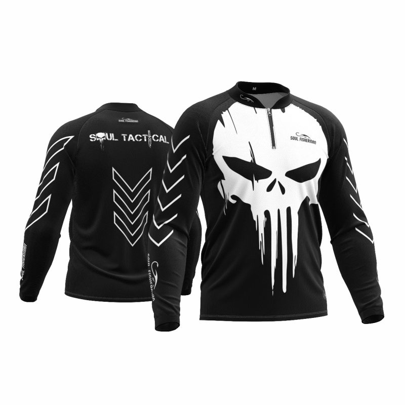 CAMISA PUNISHER GOLA PADRE COM ZIPER REF041